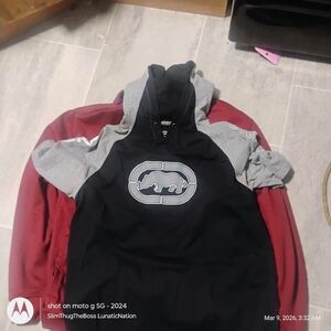 Ecko Unlimited Black & Gray Hoodie with Logo